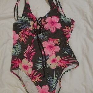 PINK Victoria's Secret Floral Kids One Piece Swimsuit